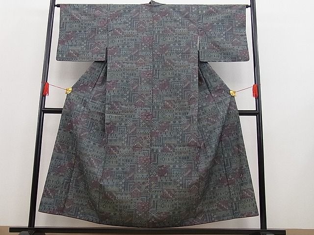 平和屋着物■上質な紬 吉祥文 逸品 n-kn0120