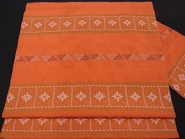 平和屋着物■九寸名古屋帯 ふくれ織 吉祥横段文 逸品 n-kv1015