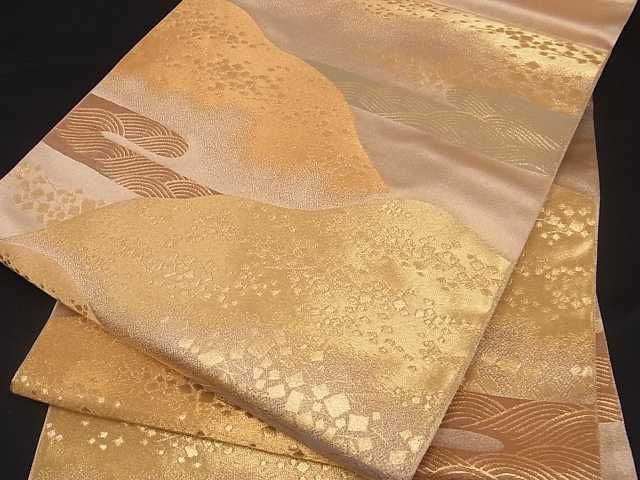 平和屋着物■六通柄袋帯 霞山文 金糸 逸品 ma2160