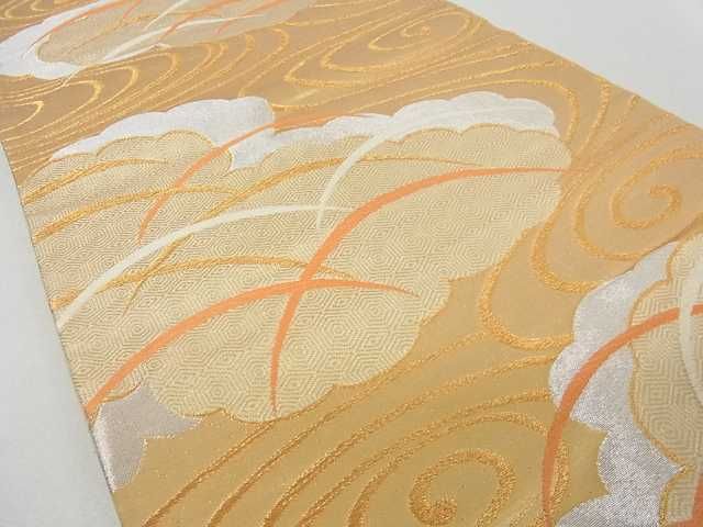 平和屋着物■六通柄袋帯 雲重ね流水芝文 金銀糸 逸品 ma2382