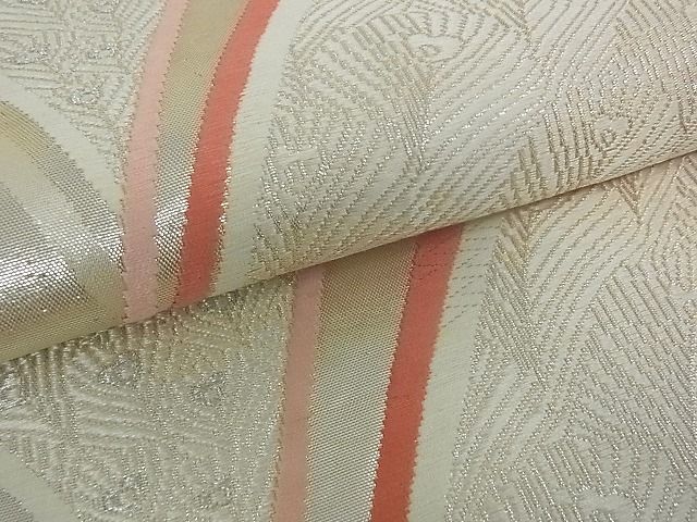 平和屋着物■六通柄袋帯 孔雀羽文 銀糸 逸品 mz0287