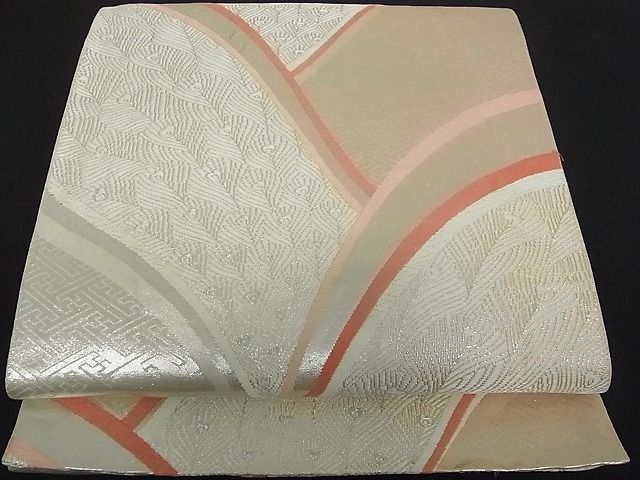 平和屋着物■六通柄袋帯 孔雀羽文 銀糸 逸品 mz0287