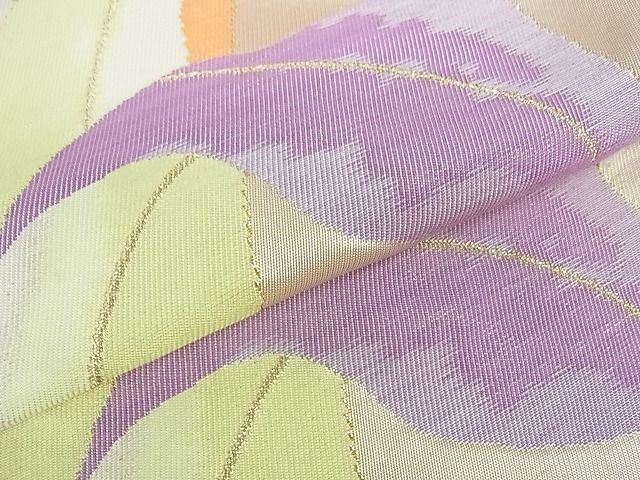 平和屋着物■六通柄袋帯 枝葉文 金糸 逸品 mz1090