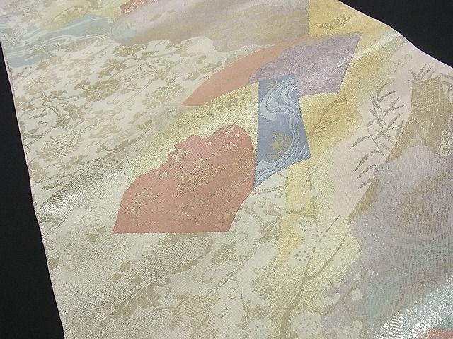 平和屋着物■六通柄袋帯 地紙唐草文 金糸 逸品 mz1126