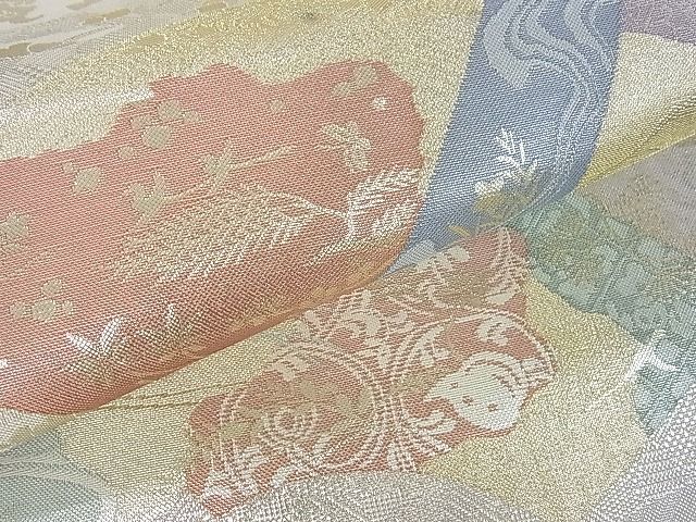 平和屋着物■六通柄袋帯 地紙唐草文 金糸 逸品 mz1126