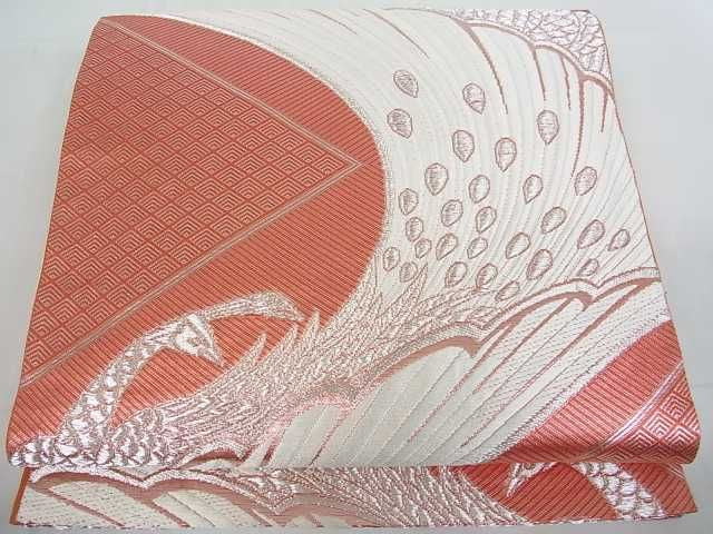 平和屋着物■六通柄袋帯 孔雀文 銀糸 逸品 mz1432