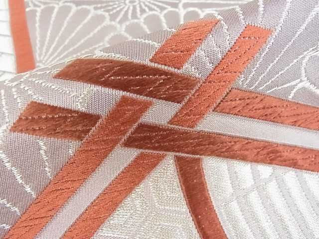 平和屋着物■六通柄袋帯 吉祥花文 銀糸 逸品 mz1442