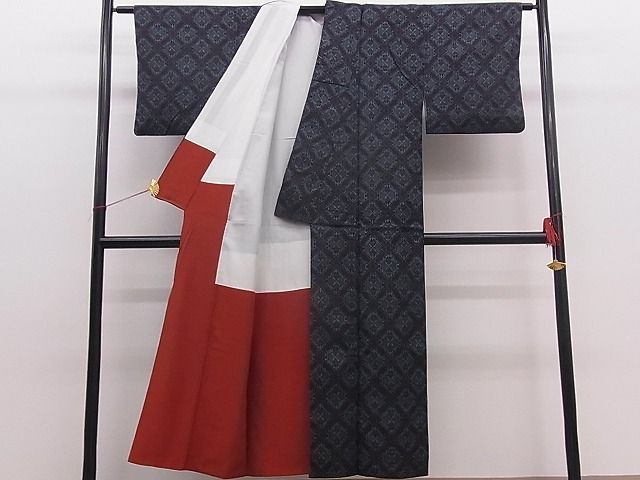 平和屋着物■上質な紬 菱天井文 逸品 n-mz2199