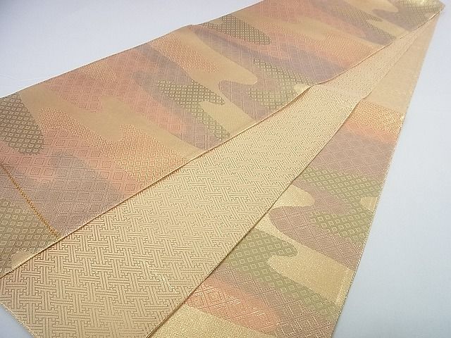 平和屋着物■佐賀錦 六通柄袋帯 霞取り吉祥文 金糸 逸品 mz2217