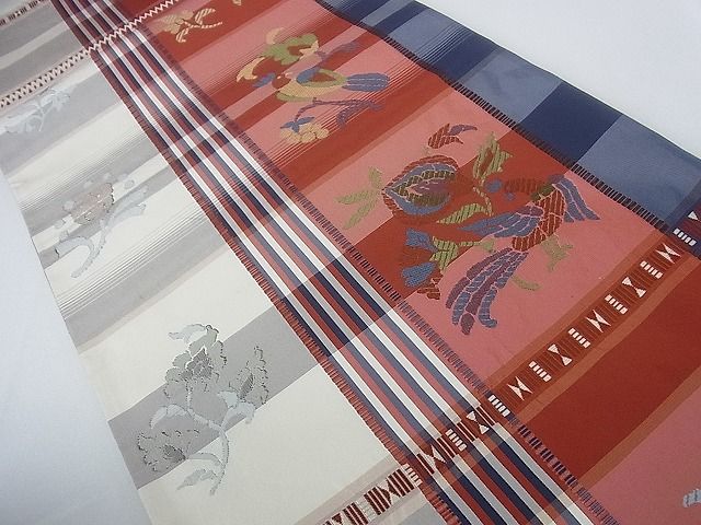 平和屋着物■六通柄袋帯 花鳥間道 逸品 mz2246