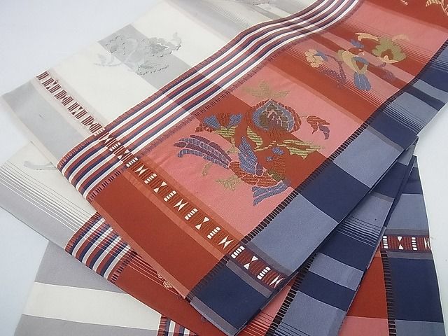 平和屋着物■六通柄袋帯 花鳥間道 逸品 mz2246
