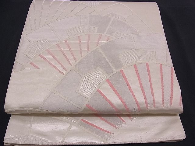 平和屋着物■六通柄袋帯 唐織 片輪車文 銀糸 逸品 n-mz2708