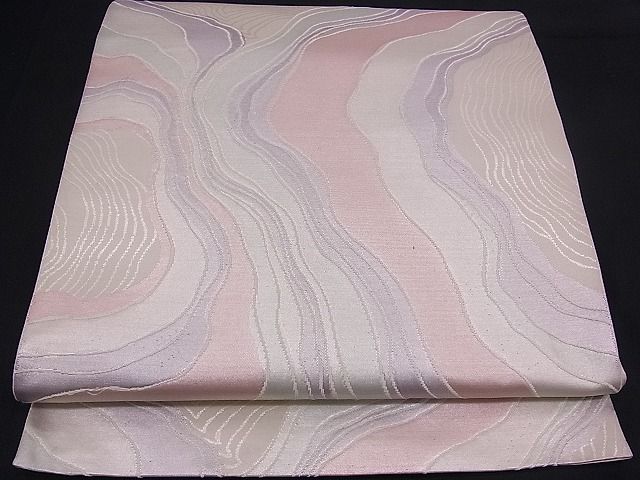 平和屋着物■六通柄袋帯 流水文 銀糸 逸品 n-mz2779