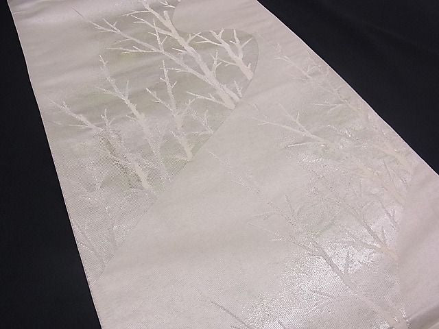 平和屋着物■六通柄袋帯 唐織 樹林文 銀糸 逸品 n-mz2787