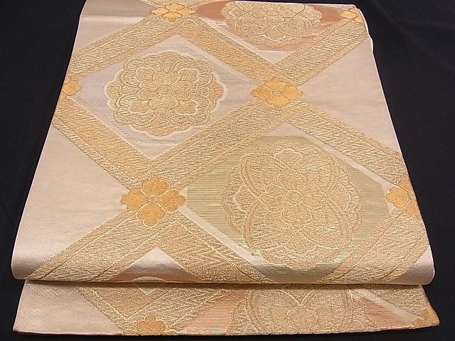 平和屋着物■六通柄袋帯 菱天井花菱文 金糸 逸品 n-mz2795