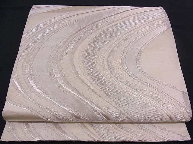 平和屋着物■六通柄袋帯 唐織 流水文 銀糸 逸品 n-mz2885