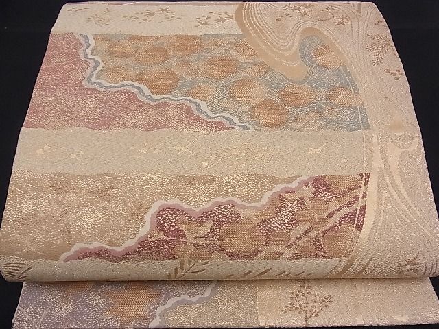 平和屋着物■六通柄袋帯 光琳派集 金糸 逸品 n-mz4032