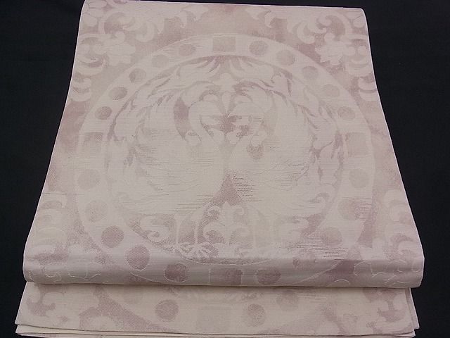 平和屋着物■六通柄袋帯 双鳥花丸文 逸品 n-mz4039