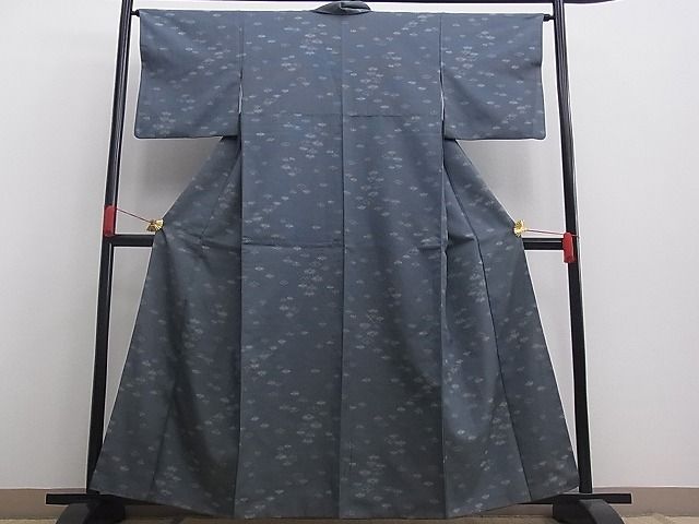平和屋着物■上質なお召 吉祥文 逸品 n-mz4234