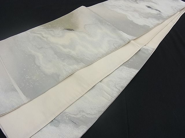 平和屋着物■六通柄袋帯 ふくれ織 流水文 引箔 逸品 n-mz4865