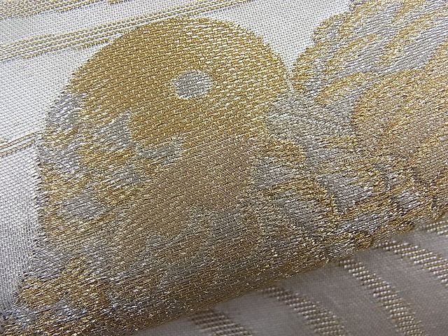 平和屋着物■六通柄袋帯 流水鴛鴦吉祥文 金銀糸 逸品 n-mz4868