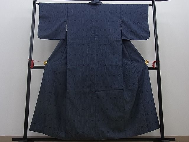 平和屋着物■上質な紬 菱吉祥文 逸品 n-mz5089