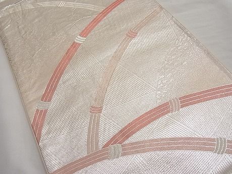 平和屋着物■六通柄袋帯 籬文様 銀糸 逸品 n-ar2755
