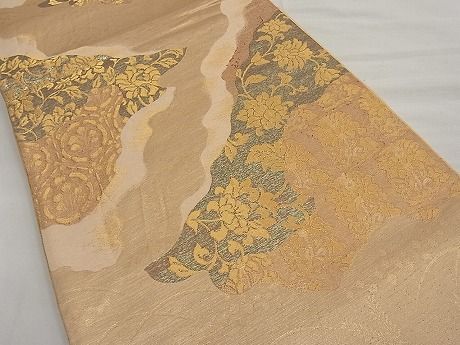 平和屋着物■六通柄袋帯 道長更紗花文 金糸 逸品 n-ar2766