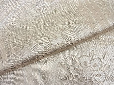 平和屋着物■西陣 六通柄袋帯 亀甲花文 銀糸 逸品 n-ar2771
