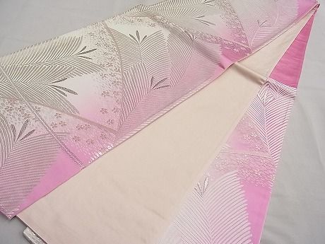 平和屋着物■六通柄袋帯 唐織 若松葉舞花文 銀糸 逸品 n-ar2804