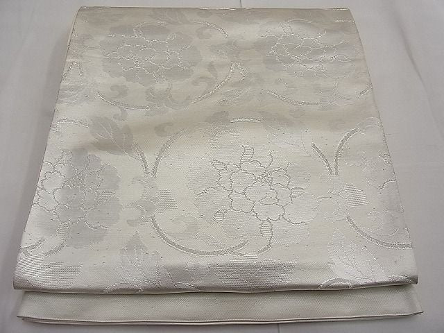 平和屋着物□西陣 六通柄袋帯 花唐草文 銀糸 逸品 n-ar3072