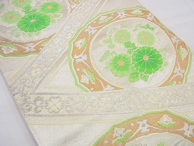 平和屋着物■西陣 六通柄袋帯 唐織 絵皿花文 金銀糸 逸品 n-cw0230