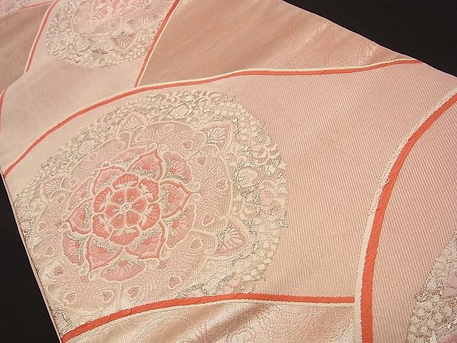 平和屋着物■六通柄袋帯 唐織 正倉院吉祥文 銀糸 逸品 n-fn0938