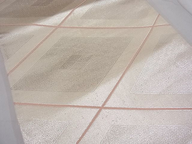 平和屋着物■両面六通柄袋帯 唐織 エ霞青海波文 銀糸 逸品 n-fw2357
