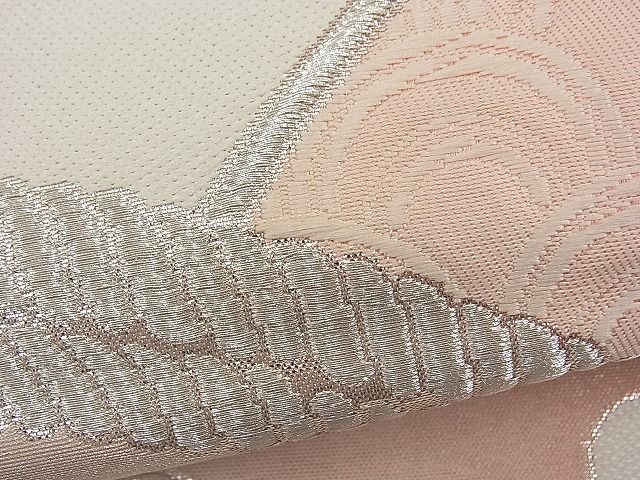 平和屋着物■両面六通柄袋帯 唐織 エ霞青海波文 銀糸 逸品 n-fw2357