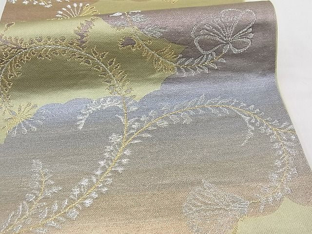 平和屋着物■六通柄袋帯 雲取り花唐草文 金銀糸 逸品 n-fw2359