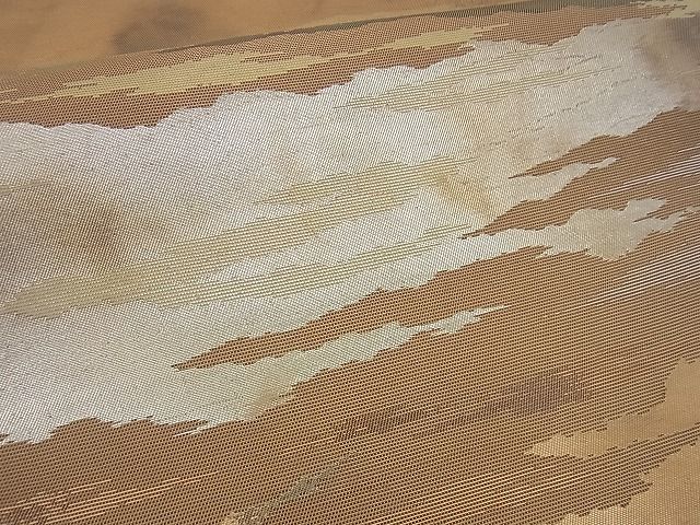 平和屋着物■西陣 服部織物謹製 六通柄袋帯 こはく錦 霞文 金銀糸 逸品 n-gh1829