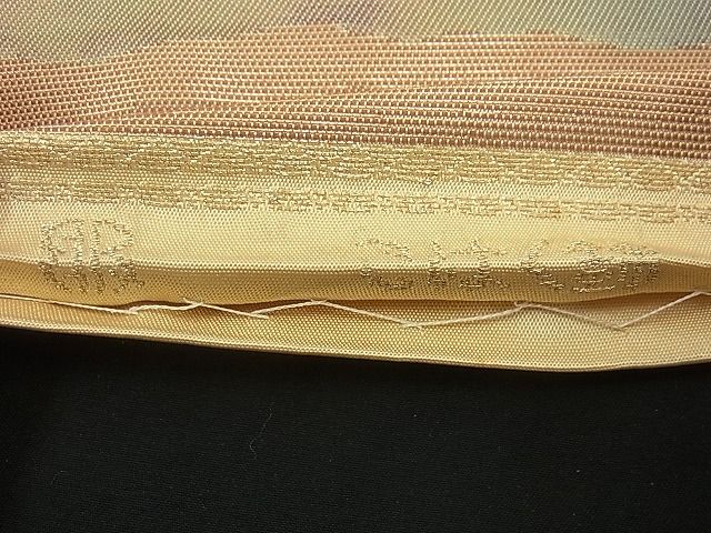 平和屋着物■西陣 服部織物謹製 六通柄袋帯 こはく錦 霞文 金銀糸 逸品 n-gh1829