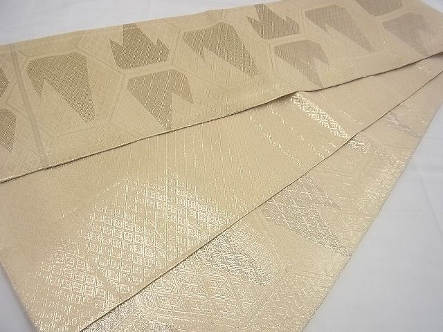 平和屋着物■佐賀錦 全通柄袋帯 亀甲文 金糸 逸品 n-gh3145