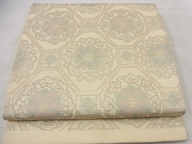 平和屋着物■六通柄 本袋帯 蜀江花唐草文 金糸 逸品 n-gt2348