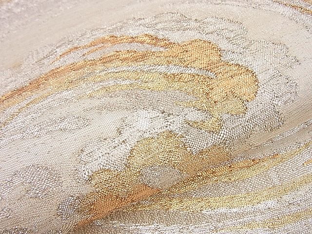 平和屋着物■太鼓柄袋帯 渦巻文様 金銀糸 逸品 n-hj5915