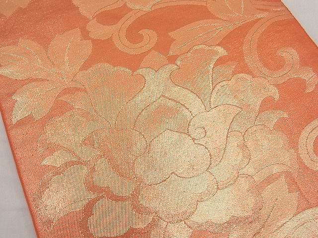 平和屋着物■六通柄 本袋帯 花唐草文 金糸 逸品 n-hv2359