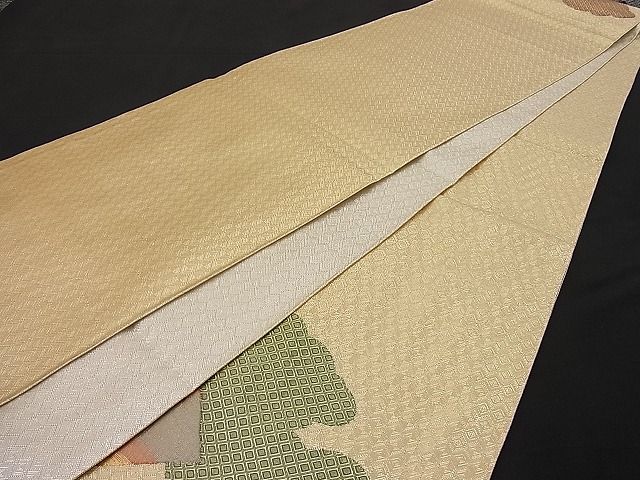 平和屋着物■佐賀錦 六通柄袋帯 雲取り吉祥色紙文様 金糸 逸品 n-ip0355