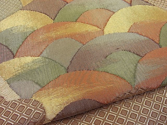 平和屋着物■佐賀錦 六通柄袋帯 雲取り吉祥色紙文様 金糸 逸品 n-ip0355