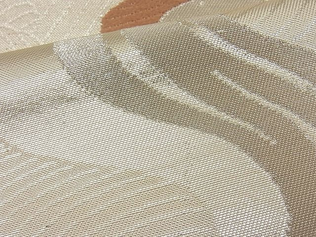 平和屋着物■六通柄袋帯 唐織 立波流水文 銀糸 逸品 n-ip0431