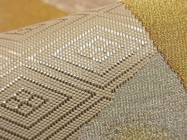 平和屋着物■本佐賀錦 六通柄袋帯 綴れ 色紙重ね文 金銀糸 逸品 n-ip0715