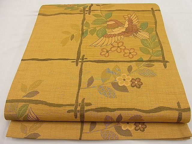 平和屋着物■六通柄袋帯 明日香 花鳥文 逸品 n-ip1143