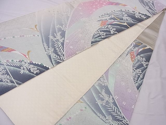 平和屋着物■六通柄袋帯 唐織 孔雀文 金銀糸 逸品 n-je2759