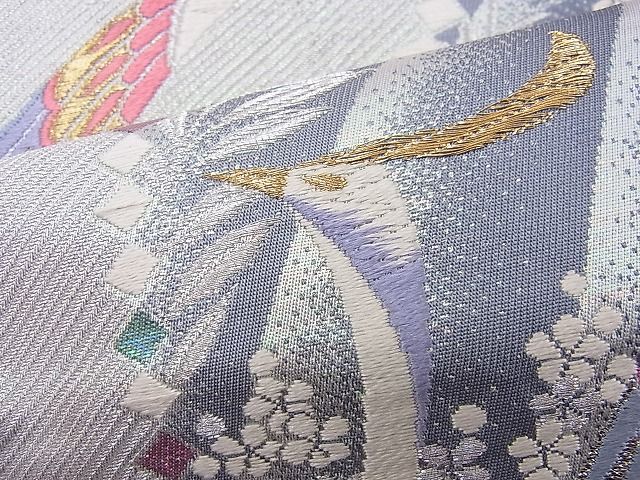 平和屋着物■六通柄袋帯 唐織 孔雀文 金銀糸 逸品 n-je2759