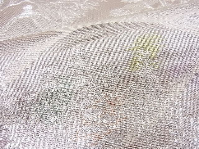 平和屋着物■六通柄袋帯 古京錦 二重引箔 銀糸 逸品 n-je3036
